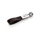 Volkswagen Collection keychains VW logo, black leather with solid metal clip NEW