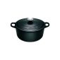 Tradition Le Creuset casserole Fontenoy matte black 26cm round 21001260000461 (Kitchen)