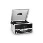 Auna RTT 1922 - retro multimedia stereo with turntable, MP3 player, CD, USB, FM radio, AUX (Scan function) - Silver (Electronics)