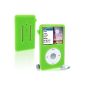Green iGadgitz Silicone Gel Case Skin Case Cover for Apple iPod Classic 80GB 120GB & (160GB release in Sept 09) + Screen Protector + The anner (Accessory)