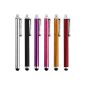 Stylus Pen, 6 pieces IDACA Stylus for iPhone 6/6 plus, ipad Air / Mini /, Samsung Galaxy S6 / S6 Edge (Black / Orange / Grey / Red / Purple / Pink) (Wireless Phone Accessory)