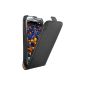 mumbi PREMIUM Leather Flip Case Samsung Galaxy Note 2 case black (Accessories)