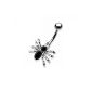 Navel piercing jewelry spider 1.6 x 10 mm color black (jewelry)