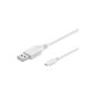 Set of 3 USB 2.0 connection cable (A male to Micro B connector) white 1.8m (Electronics)