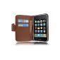Cadorabo ®!  IPhone 3G / 3GS Case Leather Case Cover Design: Book brown Style (Electronics)