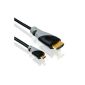 5m (meters) - CSL - Full HD Micro HDMI (Type D) to HDMI (Type A) | gilded (high-speed) HQ Micro HDMI cable 1.4 with a REAL 3D & Ethernet support | Full HD / HD Ready / 3D | 1080p ( Electronics)