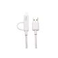 [Apple MFI certified] Adam elements data cable Lightning to USB cable connector Du-2-in-1 USB cable to lighting (8-pin) + Micro-USB charging data cable (3 ft / 0.9 m) for iPhone 6, iPhone 6 Plus, iPhone 5s / 5c / 5, iPad Air / Mini / Mini 2, Samsung Galaxy S2, S3, S4, S5, grade 4, grade 3, grade 2, grade 1, Nokia, Sony, HTC, Huawei , LG White HK345 (Personal Computers)