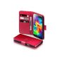 Terrapin Genuine Leather Case Cover for Samsung Galaxy S5 Case - Red (Electronics)