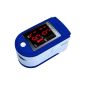 AVAX AV-50DL (CMS-50DL) - Finger Pulse Oximeter (finger Pulse Oximeter) -% SpO2 (oxygen saturation of the blood) and heart rate monitor with LED display and accessories - BLUE (Electronics)
