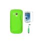BestCool 1x Green Green TPU Silicone Case for Samsung Galaxy S3 SIII I8190 with Mini S Line Cover Skin Case Cover Case Mobile Phone Case + 1x Green Little Strass Capacitive Stylus + 1x Screen Protector (Electronics)