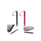 tedim® 2 x stylus red and black for iPad 1, 2, 3, 4, iPad mini, iPhone 4, iPhone 5, Google Nexus, Microsoft Surface tablet, Samsung Galaxy S2, S3, Note, Mobile Phones, HTC, LG, Nokia Tablet, Asus Transformer, Advent, Blackberry Playbook, Android - multicolored (Accessories)