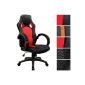 Sports Office chair - Bucket seat - red and black - adjustable height (Office Supplies)