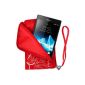 mumbi NEOPREN zipper pocket Sony Xperia Z Phone Case Flowerpower red envelope bag (Wireless Phone Accessory)