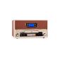 Auna NR-550-B Retro CD Radio Bluetooth radio alarm clock in nostalgic design (MP3-capable USB SD slots, AUX, ID3 tag, CD player, FM / AM radio tuner, remote control, clock) brown (Electronics)