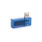 USB Voltmeter Ammeter Tester Voltage Current Mobile Phone Charger Blue