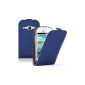 Ultra Slim Leather Case Blue Samsung Galaxy Fame (GT-S6810 / S6812 Duos / S6810P / S6818 / S6812C) - Flip Case Pouch Cover + 2 Screen Protector Film (Electronics)