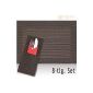 Tablecloth Set 4 people reusable BORDA dark brown / brown PE plastic placemats Placemats incl. Cutlery bags washable