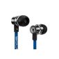 deleyCON SOUND TERS S8 - Earbud Headphone - Premium In-Ear headphone system with full metal housing - Noise absorbing housing - Blue (Electronics)