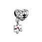 Pugster Puzzle Heart Dangle Beads Fit Charm Love Red Crystal Pandora Charm Bead Bracelet (Jewelry)