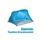 Outdoor fans Family beach shelter Santorini, UV 60 sunscreen, small pack size, stable in wind (Misc.)