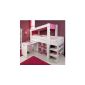 Girls Kids loft bed with desk 90x200 White Pink Parisot