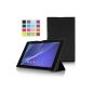 ELTD® high quality case for Sony Xperia Z2 Tablet With Stand positioning bracket and wakes (Black III) (Electronics)