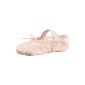 Ballet shoes linen, split leather sole, pink-apricot (Textiles)