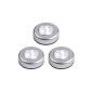 Set of 3 LED Push & Stick Light silver, recessed lamp with pressure switch (household goods)