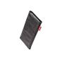 fitBAG Techno Black cell phone pocket from textile material with microfiber lining for Nokia Lumia 1520 (Wireless Phone Accessory)