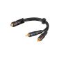 PC cable world RCA RCA Y Adapter 2 x RCA connector cable Car Hifi black delivery: 1 adapter, as shown (Electronics)