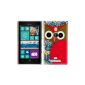 kwmobile® owl Pattern Hard Case for Nokia Lumia 925 Red (Wireless Phone Accessory)