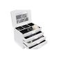 White jewelry box jewelry box jewelry storage with 3 drawers including extra compartment with hinged lid (household goods)