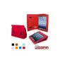 Snuggling iPad 4 Case (Red) - Smart Cover with stand, elastic hand strap, stylus holder and Premium Nubuck lining (Electronics)