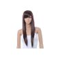 SODIAL (R) Straight Wig Dark Brown with a length of 65 cm (Miscellaneous)