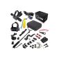 BEEWAY Sports Camera Accessories Bundle 18 in 1 Accessories Set Kit For Go Pro GoPro Hero 1 2 3 3+ 4 Silver Black Edition Original Camera, Wifi SJCAM QUMOX SJ4000 M10 Action Camera, Sunco DREAM 2 Sport Cam DV etc, includes: Chest Body Harness Adjustable Belt Strap + Elastic Adjustable Head Strap + Vented Helmet Strap Mount + Adjustable belt Wrist Strap + Extendable Handheld Telescopic Monopod Tripod Adapter + Bike Motorcycle Handlebar Seatpost Mount + Car Windshield Suction Cup Mount Stand Holder + Floating Hand Grip Handle Mount + Mini Flexible Tripod + Buckle Basic Mount + Long / Short Screw + Curved / Flat Mounts with 3M Adhesive + Long / Short Straight Joint + J-Hook Buckle Mount + Safety Tether + Nylon Bag + Plastic Spanner + Middle Size Storage Protective Carry Case Collection (Electronics)