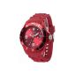 DETOMASO Unisex quartz plastic housing silicone bracelet mineral glass COLORATO DATE silicone Trend red / red DT2028-I (clock)
