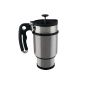 Planetary Design - Double Shot - French press coffee maker cup isolated - 14oz / 0,39l - silver