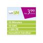 WinSIM LTE Mini 1000 [SIM, Micro SIM and nano-SIM] monthly cancellable (1GB LTE with max. 21.1 Mbit / s, 50 free-Minunten, 50 free text messages, 3,99 euro / month, 15ct result Minute and -SMS) O2 network (optional)