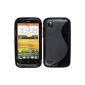 Silicone Case for HTC Desire X - S-Style black - Cover PhoneNatic ​​Cover + Protector (Electronics)