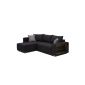 B-famous couch Bremen LED, innerspring, Side dimension 226 x 162 cm, black microfibre (household goods)