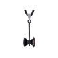 Dondon 50cm leather necklace with stainless steel pendant ax wrapped in black velvet (jewelry)
