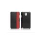 Luxury Leather Case for Samsung Galaxy Note 3 / grade III / N9005 / N9000 / model: Luxury / side hinged / ultraslim / genuine leather / Folder Case / Black & Red (Electronics)
