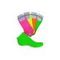 8 pair of ladies sneaker socks NEON - True neon colors - totally trendy - Soft Top quality with elastane from celodoro.  (Textiles)