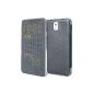 iVoler Dot View Case Samsung Galaxy Note 3 SM-N900 / N9005 Smart View Dot Matrix Flip Cover Case wallet cover - Grey (with Desktop Protection) (Wireless Phone Accessory)