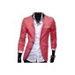MEN'S STAND-UP COLLAR LONG-SLEEVED SINGLE-BREASTED SUIT JACKET MF-4308 (Clothing)