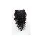 Clip-in hairpiece with clips 7, 3/4 wig black 50 cm curly hair extension Wig H9503-1B (Personal Care)