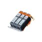 Pack 3 Canon CLI-521 cartridges compatible.  3 gray compatible with Canon Pixma MP980, Pixma MP990.Cartouches Compatible.  INK JET printers.  CLI-521GY © Ink Choice (Office Supplies)