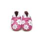 Baby Shoes soft leather - Small flowers Rose - 6/12 months (Baby Care)