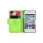 JAMMYLIZARD | Regular Wallet Leather Case Cover for iPhone 4 and 4s, Green (Electronics)