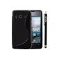 Huawei Ascend Y300 BAAS® - Black S-Line Silicone Gel Case + Stylus + 2x Screen Protector (Electronics)